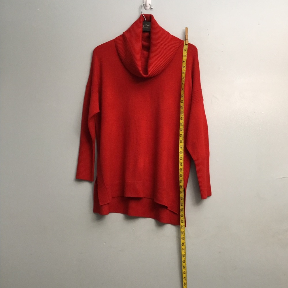 French Connection Red Turtleneck Sweater with Cowl Neck